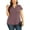 Mauve, variant on Women's Plus Size Button Down Short Sleeve Shirt Business Casual V Neck Tops Black-3X
