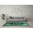 thumbnail image 3 of Ahgly Company Indoor Rectangle Oriental Turquoise Blue Industrial Area Rugs, 5' x 7', 3 of 4