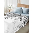 thumbnail image 5 of Grey Eucalyptus Flat Sheets Only Twin XL Size, Soft Breathable Bed Top Sheets for Mattress, Botanical Leaves Aesthetics Flowers Luxury Bedding Flat Sheets for Home Hotel Bedroom Bed Protection, 5 of 9
