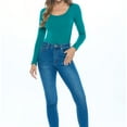 thumbnail image 5 of M&M SCRUBS Long Sleeve Scoop Neck Body Suit-Breathable Cotton Stretch(True Hunter Green, X-Small), 5 of 5