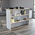 thumbnail image 2 of Light Pine Kitchen Bar with Dual - Tier Shelves / Convenient for Storing Kitchen Essentials, 2 of 3