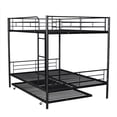 thumbnail image 6 of Bunk Bed, Save Space or Split Into 2 Beds, Metal Bunk Bed with Ladder and Safety Guardrail, Space-Saving Bunk Beds with Trundle for Teens & Adults, No Box Spring Needed, 6 of 9