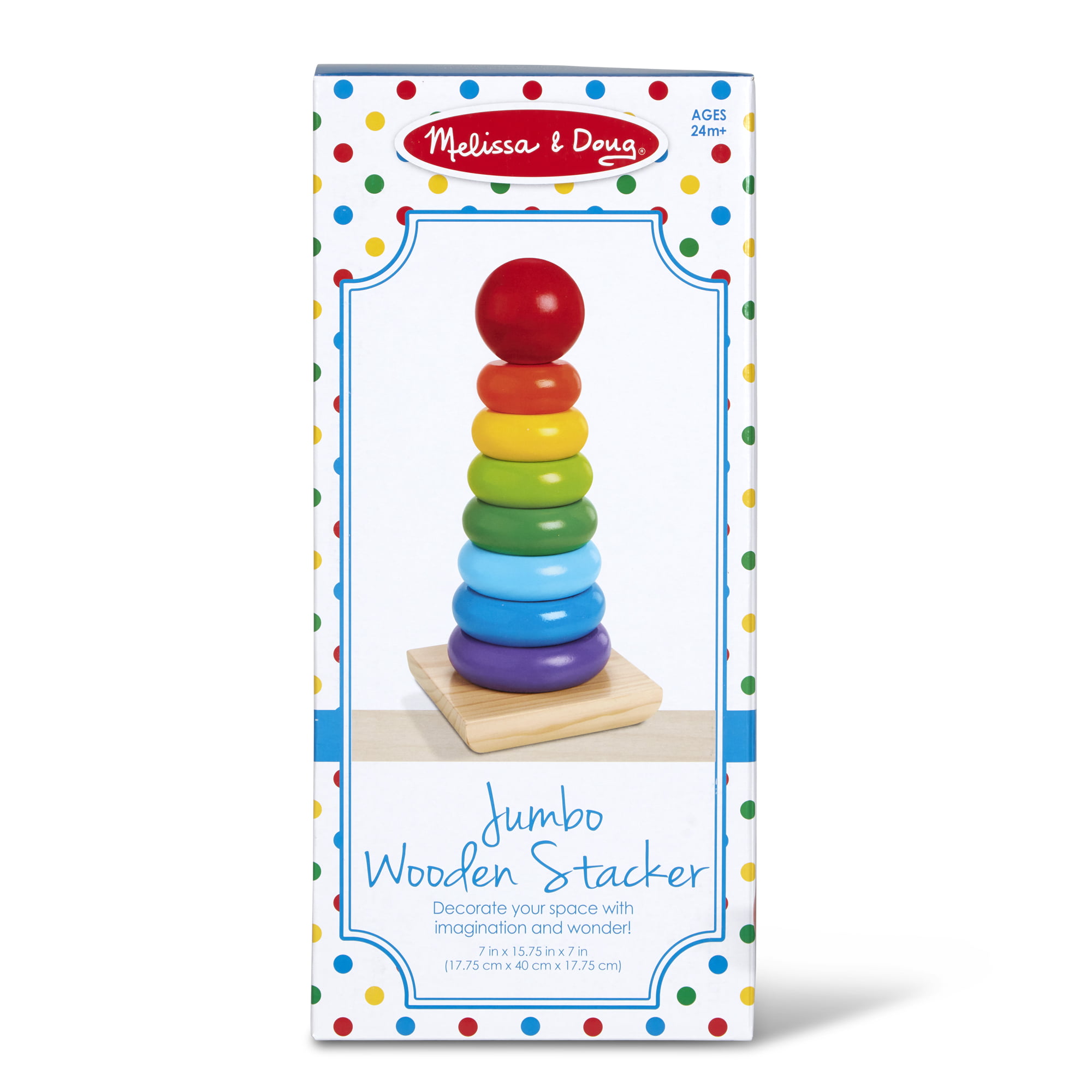 Melissa & Doug Classic Toy Rainbow Stacker 8 PC 18m for sale online 