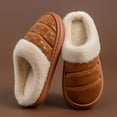 thumbnail image 2 of shqvo Unisex Winter Warm Slippers for Home Plain Slippers Non- Sole Thermal -Lined Indoor Outdoor Slides for Women and Men Home Use Fuzzy Slippers for Home, 2 of 4