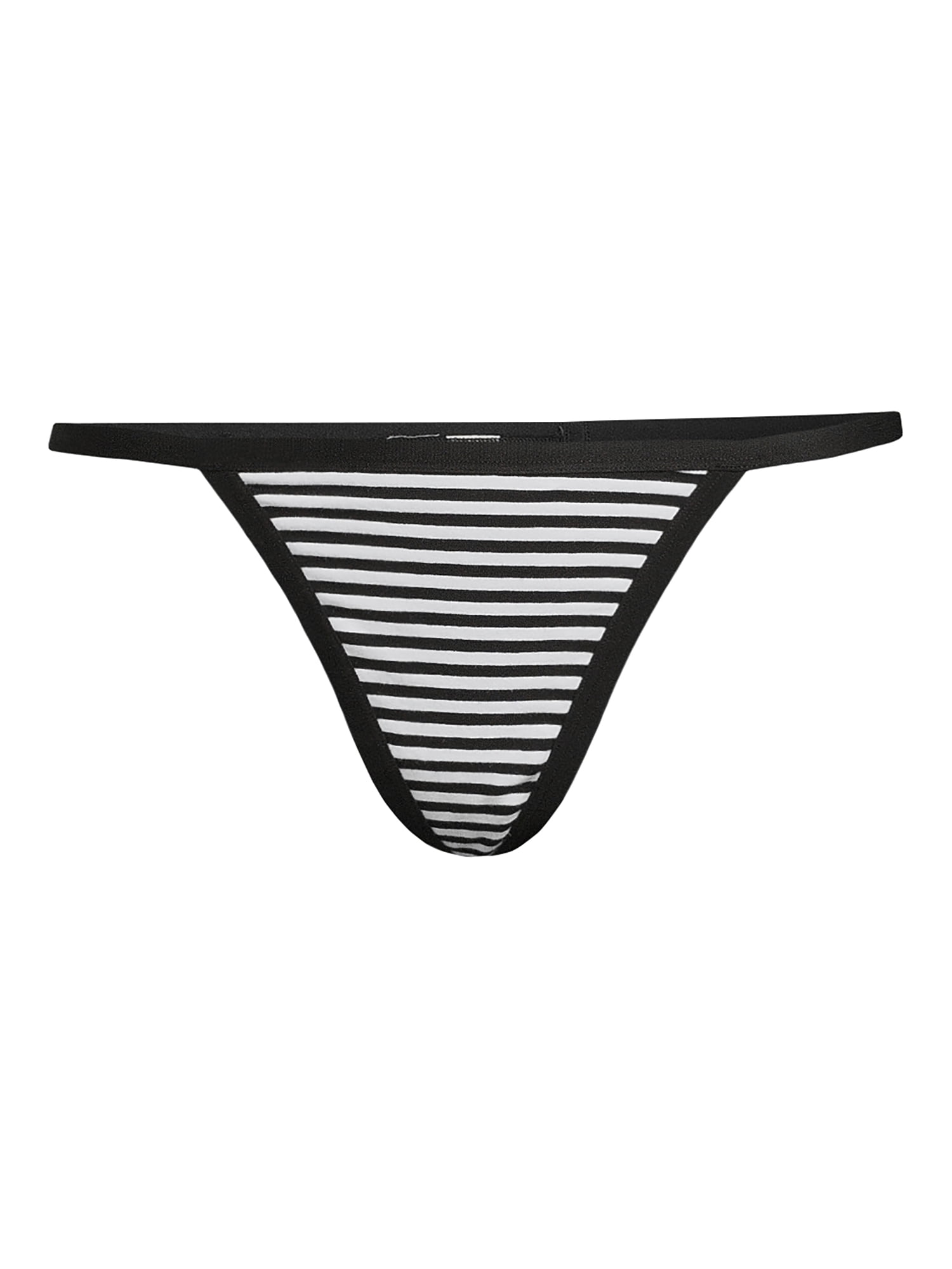 No Boundaries Ribbed Cotton Thong Panties Size XXXL (21) Black
