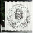 thumbnail image 4 of Ambesonne Japanese Shower Curtain, Samurai Koi, 69"Wx70"L, Coconut Grey, 4 of 5