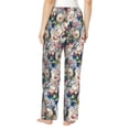 thumbnail image 3 of Naloa Colorful Flowers Print Women’s Ultra-Soft Comfy Pajama Lounge Pants with Pockets & Drawstring, 3 of 8