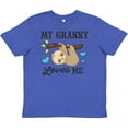 thumbnail image 3 of Inktastic My Granny Loves Me with Sloth and Hearts Youth T-Shirt, 3 of 5