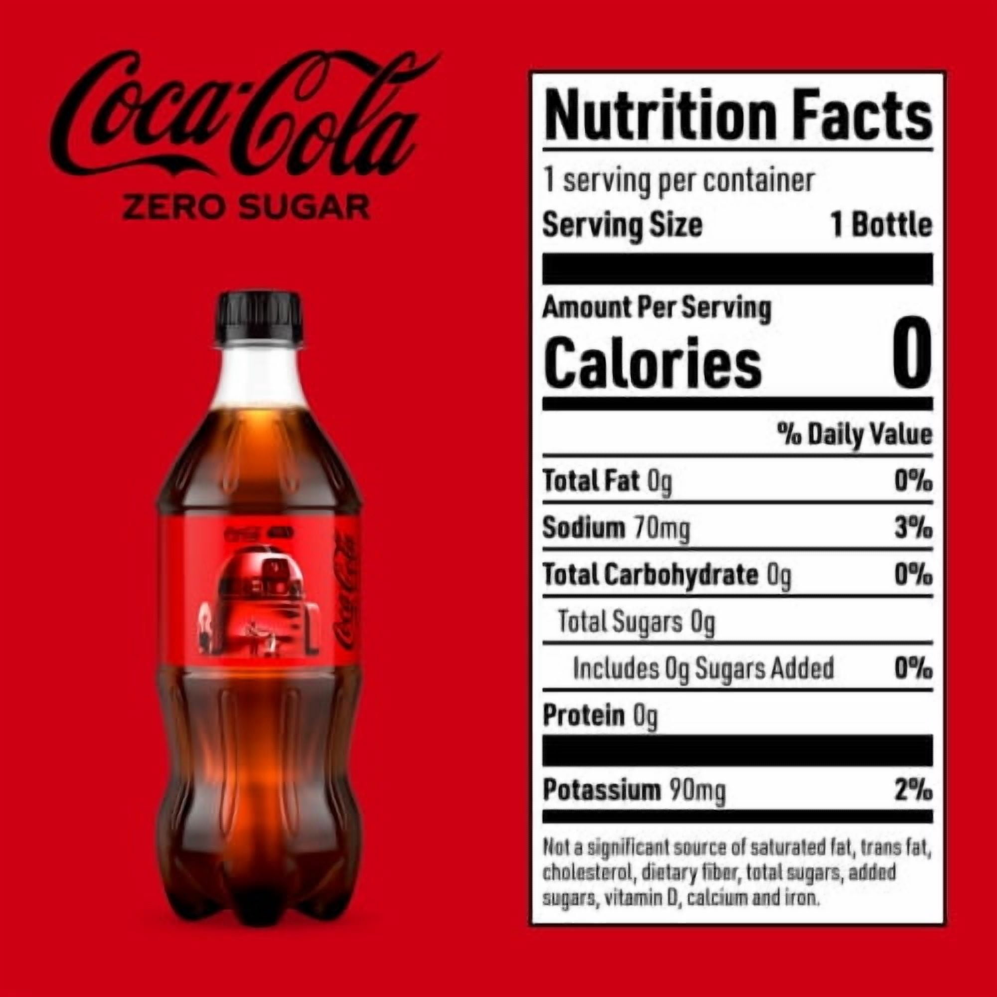 (6 pack) Pack of 2 - Coca-Cola Zero Sugar Soda Bottle 20 fl oz