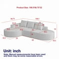 thumbnail image 2 of 109" Modern Modular Curved L-Shaped Sofa, Chenille Upholstered Sectional Couch Set with 3 Pillows,Free Combination Sofa for Living Room,Grey, 2 of 12