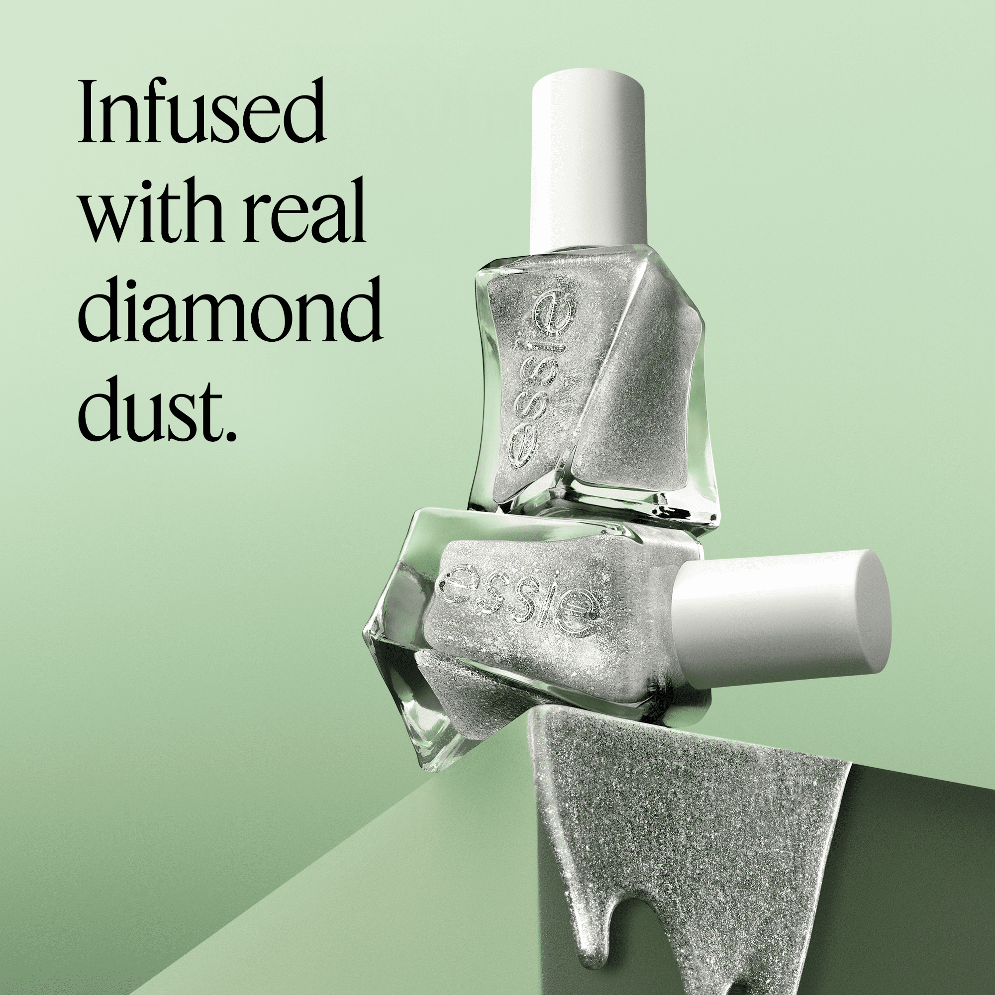 Gel Couture by Essie Metallic Glaze Top Coats, Shade: Diamond Dust