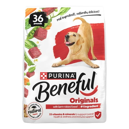 Purina Beneful Originals with Farm-Raised Beef Natural Dry Dog Food Recipe with Added Vitamins Minerals and Nutrients 36 lb Bag