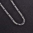 thumbnail image 3 of Collar De Plata Esterlina 925 3,5 Mm Cadena Para Hombres Figaro Extendido Pareja Colgante Suéter Regalo, 3 of 4