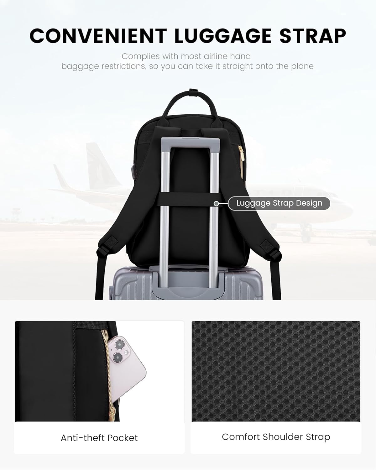 Lovevook Laptop Backpack Purses for Women,Nurse Teacher College Work Study Commuter Bag with 15.6 inch Laptop Compartment,Lightweight Travel Casual Daypacks With USB Port
