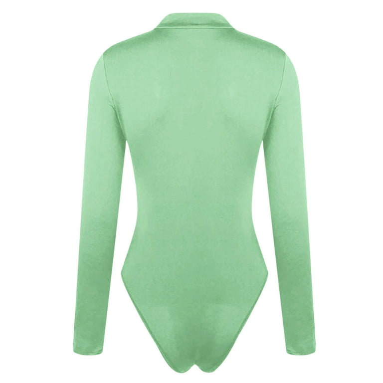 YANHOO Women's Bodysuit Long Sleeved Solid Color Light YANHOO Women's Bodysuit Long Sleeved Solid Color Light
