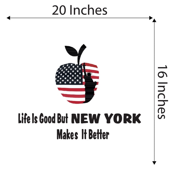 The City Watercolor Wall Decals for Bedroom - Apple Logo American Flag Quotes Design Famous Landmark DIY & Creativity Boy Girl Bedroom Wall Water Color Sticker - Size: 10 In x 8 In