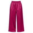 thumbnail image 6 of Nugftut Womens Pajama Pants High Waist Satin Wide Leg Pants with Pockets Soft Comfortable Loungewear Pajamas, 6 of 7