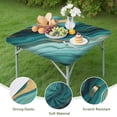 thumbnail image 4 of Teal Gold Marble Pattern Square Fitted Tablecloth with Elastic Edge,Square Table Cover,Washable Elastic Table Cover for Home Kitchen Party Decor 34"x34", 4 of 6