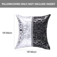 thumbnail image 3 of Unique Bargains Luxury Square Decorative Throw Pillow Cover Black&Silver 18" x 18", 3 of 7