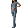 thumbnail image 1 of Pantalón de Traje de Corta Ajustado de Color Liso Gris Azul L, 1 of 9