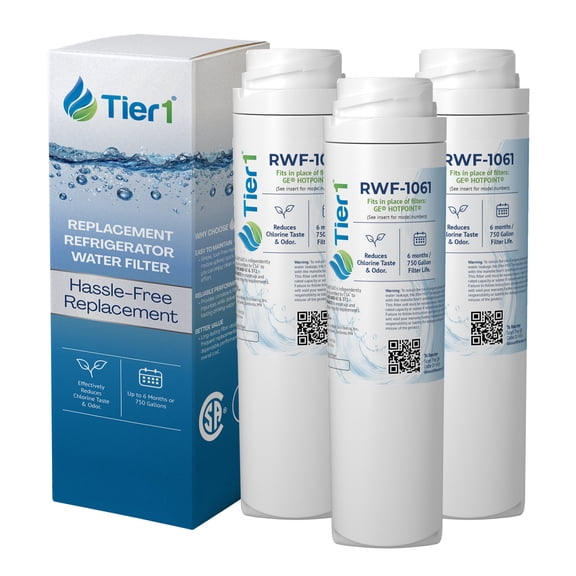 Tier1 GSWF Refrigerator Water Filter 3-pk | Replacement for GE GSWFDS, SmartWater 238C2334P001, Kenmore 46-9914, 469914, 9914, EFF-6023A, AP3418061, Fridge Filter