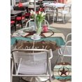 thumbnail image 6 of Outdoor Tablecloth with Umbrella Hole Zipper Teal Brown Texas Star Round Tablecloth 54" Waterproof Outside Table Cloth Farmhouse Country Wooden Patio Table Cover Tablecloths for Picnic Party, 6 of 8