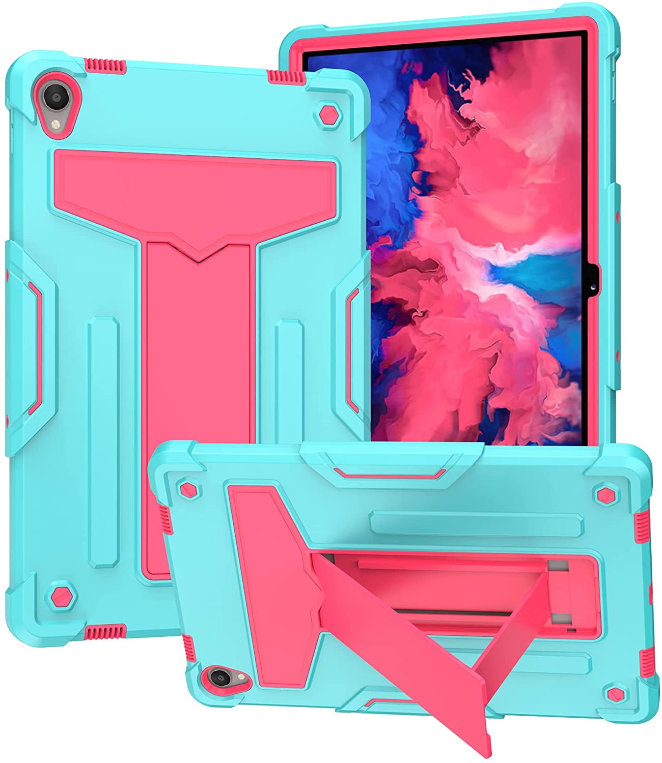 Epicgadget Lenovo Tab P11 Case (TB-J606F/TB-J606X) with Kickstand - Shockproof Hybrid Case Heavy Rugged Cover for Lenovo Tab P11 Plus 2021 & Tab P11 11 inch 2020 (Teal/Pink) Epicgadget Lenovo Tab P11 Case (TB-J606F/TB-J606X) with Kickstand - Shockproof Hybrid Case Heavy Rugged Cover for Lenovo Tab P11 Plus 2021 & Tab P11 11 inch 2020 (Teal/Pink)