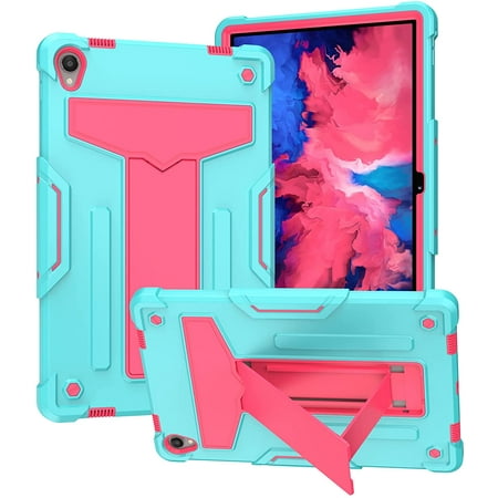 Epicgadget Case for Lenovo Tab P11 Plus & Tab P11 11 Inch Tablet (TB-J606F/TB-J606X/TB-J616F/TB-J616X) Released 2021/2020 - Dual Layer Hybrid Protective Case Cover with Kickstand (Teal/Pink)