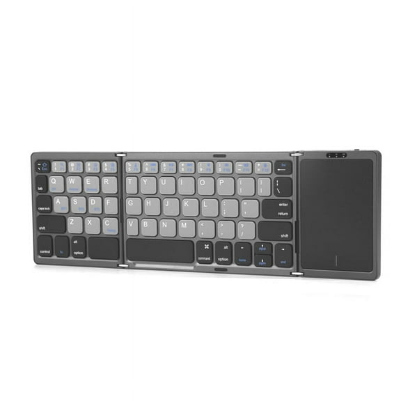 Foldable Bluetooth Keyboard with Touchpad Office Mini Wireless Keyboard Storage Three Systems Universal Black&White