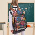 thumbnail image 7 of FORMRS Unisex School Backpack 17" Student Travel Bag with Laptop Compartment, Vibrant Blooming Flowers, 7 of 7