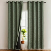 Vfedsrsge 63x51 Inch Blackout Curtains - Green, Thermal Insulated, UV Protection - Single Panel for Bedroom, Living Room, Balcony - Elegant Design