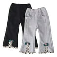 thumbnail image 2 of Chenyin Kids Baby Girls Flare Pants Leggings Solid Ruffle Bell Bottoms Spring Fall Slit Flare Pants Toddler Casual Trousers for Girls 6 Months - 6 Years, 2 of 8