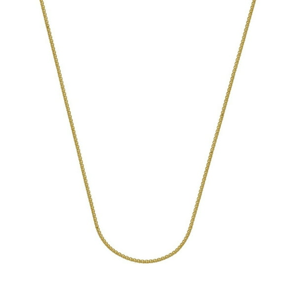 Sterling Silver Gold-Flashed 1.25mm Round Wheat Chain Necklace Lobster Claw Closure - 16 Inch