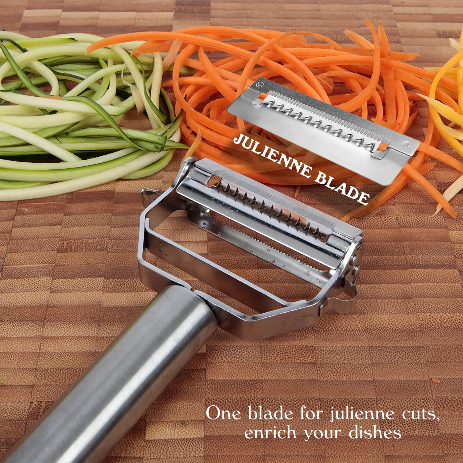 安い 商品 Julienne Sunkuka Julienne Peeler Stainless Steel Cutter Slicer 調理器具 