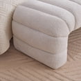 thumbnail image 5 of 69.7"Wide Modern Upholstered Armless Bed Bench, Channel Tufted Couch Daybed Chaise, Chenille Ottoman Foot Stool for Living Room and Bedroom, Entryway, Ivory, 5 of 9