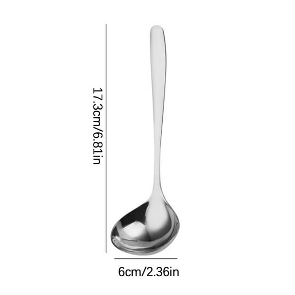 Leutsin Soup Spoon Large Stainless Steel,Long Handle Soup Spoon,Ramen Ladle Spoon for Udon,Ramen Noodle Soup Pho Hot Pot,Heavy Solid Long Handle Big Spoon Family Hotel Hot Pot Spoon