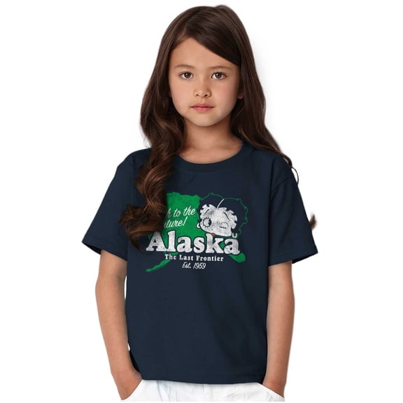 Retro Betty Boop Alaska State Outline Girls Kids T Shirt Tees Teen Brisco Brands XS