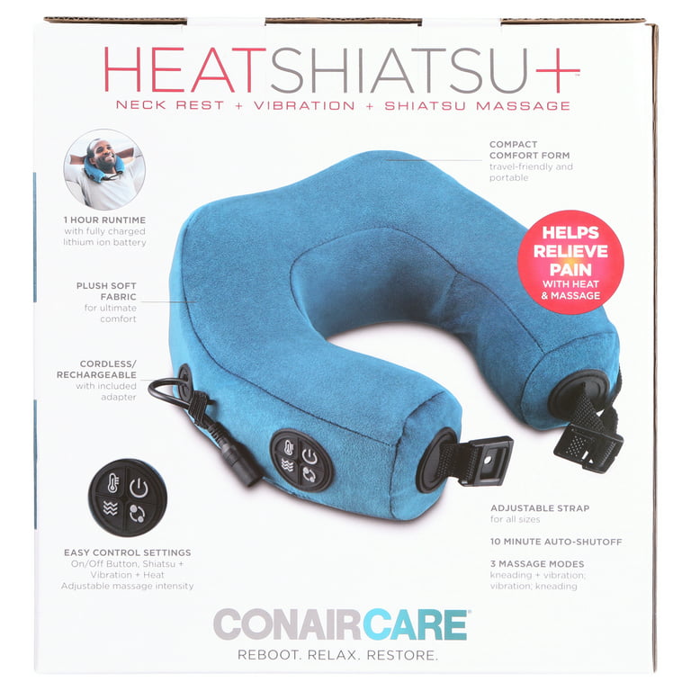 ConairCare HeatShiatsu+ Neck Rest with Vibration, Heat and Shiatsu Massage