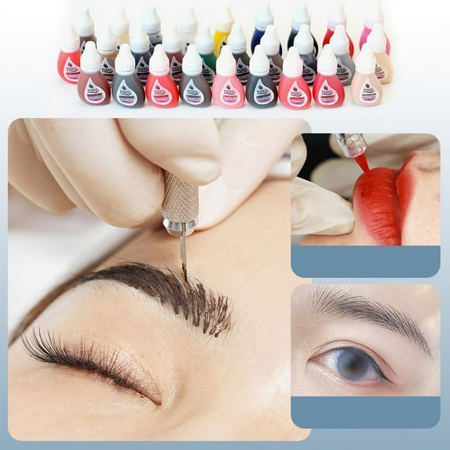 MesaSe 3ml Tattoo Ink Mild High Pigmentation Natural Effect Pure Micropigment Lip Eyebrow Makeup Pigment for Adult