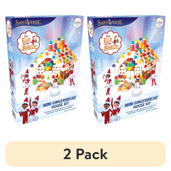 (2 pack) The Elf on the Shelf Mini Gingerbread House Kit, 7 oz