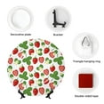 thumbnail image 4 of Cauagu Strawberry Print Bone China Decorative Plate, Wall Mount Plate Holiday Decor Decorative Ceramic Plates with Stand Elegant Household Plates Decorative-8in, 4 of 6