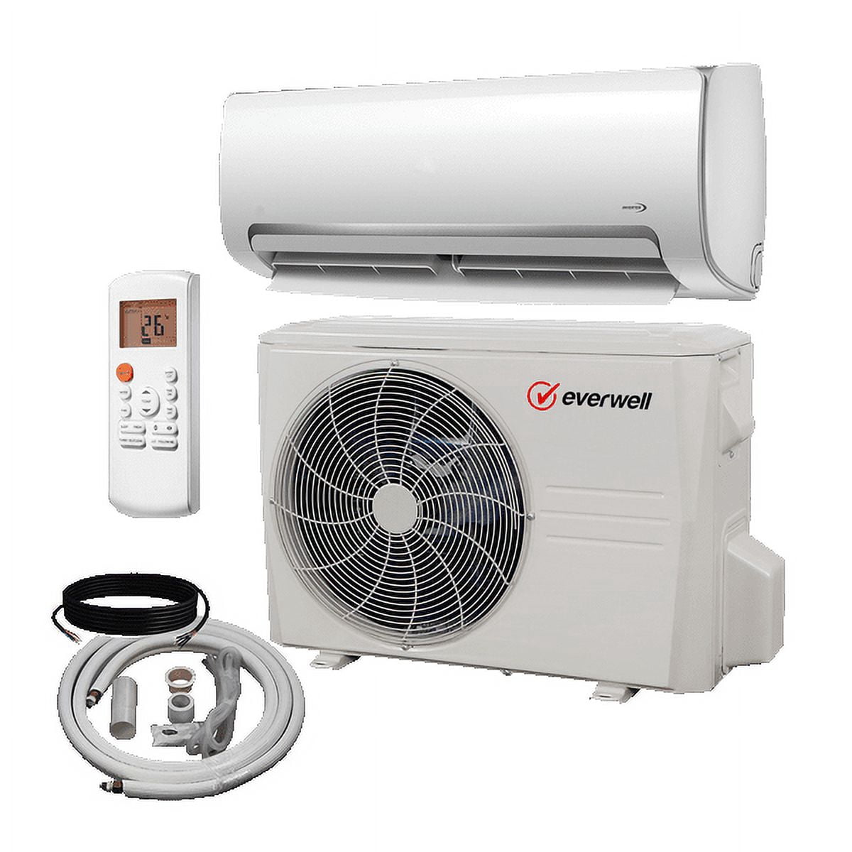 Everwell 12000 BTU AC Mini Split 17 SEER2 Inverter Ductless Only Cold System 110V