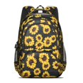 thumbnail image 2 of Black Sunflower Backpack for School,Cute School Bag,Schoolbag with Adjustable Shoulder Straps & Padded Back,16.9 Inch, 2 of 5