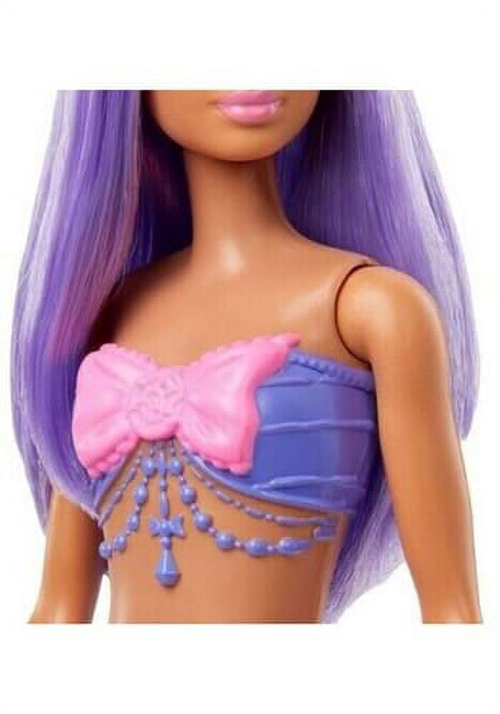 Mattel - Barbie Doll - Fairytale MERMAID (Purple Hair, Blue & Purple Tail) HCD97