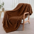 thumbnail image 5 of Honeeladyy Flannel Fleece Throw Blanket, All Season Solid Color Lightweight Super Soft Thickened Multifunctional Cozy Blanket for Bed or Couch, Coffee, 39.37×27.56in, 5 of 6
