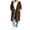 Brown-07, variant on Women Relaxed Fit Hooded Jacket Zip Up Mid Length Large Patch Pockets Fall Outerwear