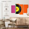 thumbnail image 5 of Elephant Stock Vinyl Record Cover Wall Art - Horizontal Multi Panel Canvas - Living Room Wall Decor - Music Multi Panel - Orange And Yellow Decor - 43" x 27", 5 of 8