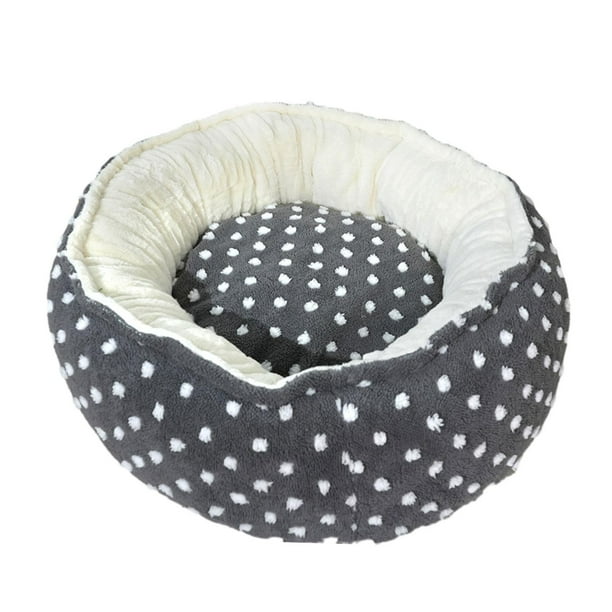 Cama Redonda De Felpa Para Mascotas Para Dormir Otoño Invierno Lavable Cama Para Gatos Para Cachorros Gris Yinane Camas para gatos
