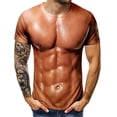 thumbnail image 1 of Men's 3D Muscle Print Shirt Funny Fake Muscle Bodybuilding T-Shirt Short Sleeve Nude Muscle Print Tshirt Top for Men Adults, 1 of 5