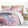 thumbnail image 3 of Ambesonne Flowery Duvet Cover Set, Dreamy Atmosphere Clouds, Queen, Pale Salmon and Blue Grey, 3 of 4
